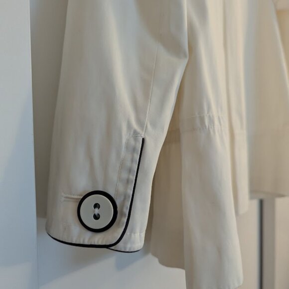 Anne Klein Waterproof White Cropped A-Line Coat - Picture 9 of 12